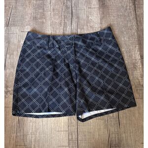 Adidas Golf Women’s Plaid Bermuda Shorts Navy Size 10 Performance Activewear